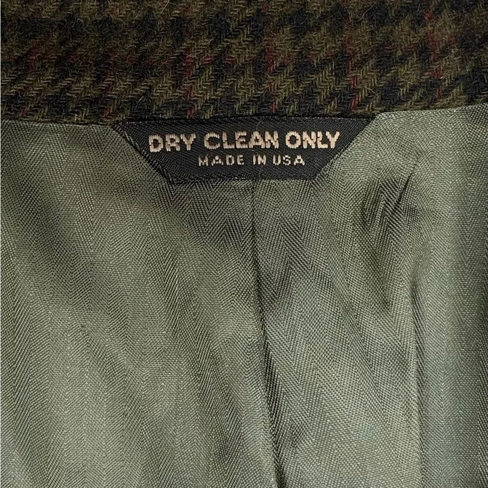 Vintage 80s Union Made Bill Blass‎ camel hair Brown houndstooth blazer men’s 44L